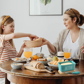 HASENSE gift-ready turquoise butter dish adds style to any kitchen.