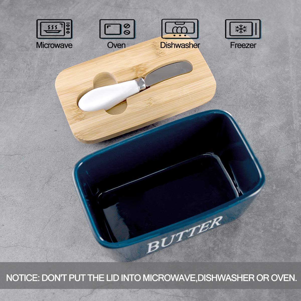 Hasense butter dish is microwave-safe for reheating butter smoothly
