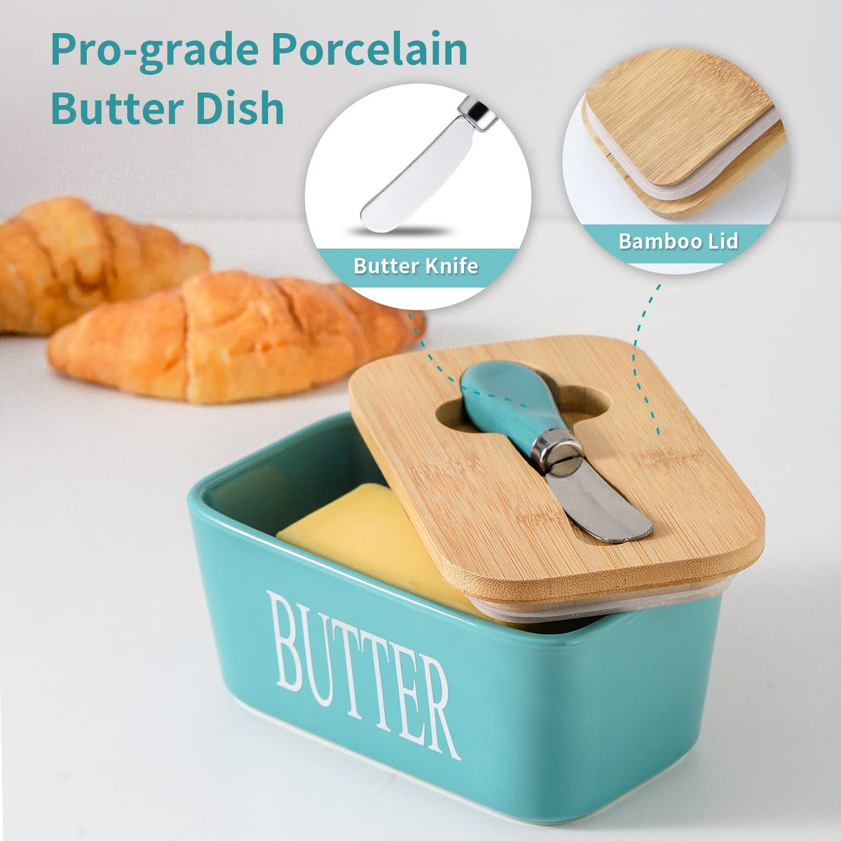 Hasense multipurpose butter dish for cheese, nuts, or cookies