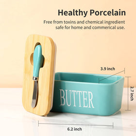 HASENSE butter dish closeup showing silicone-seal for freshness.