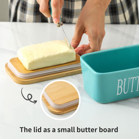 HASENSE butter dish holds two sticks for easy portioning and serving.