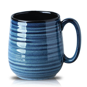 HASENSE 20 oz coffee mug with blue striped handle for comfortable daily use
