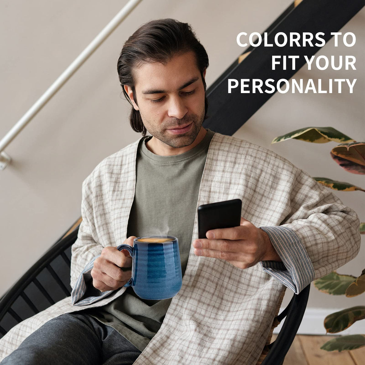 HASENSE mug with ergonomic handle, offering comfortable daily grip.