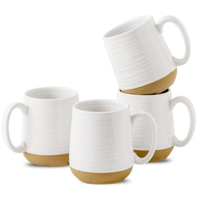 HASENSE coffee mug set of 4 in creamy white with two-tone finish for stylish daily use.