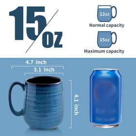 HASENSE premium ceramic blue mug emphasizing durability and lead-free material