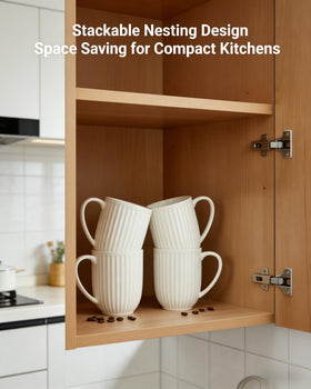 HASENSE creamy white mugs bring modern elegance to any kitchen.