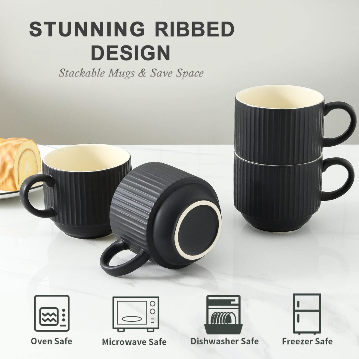 HASENSE 15-ounce mugs for espresso, latte, or cocoa