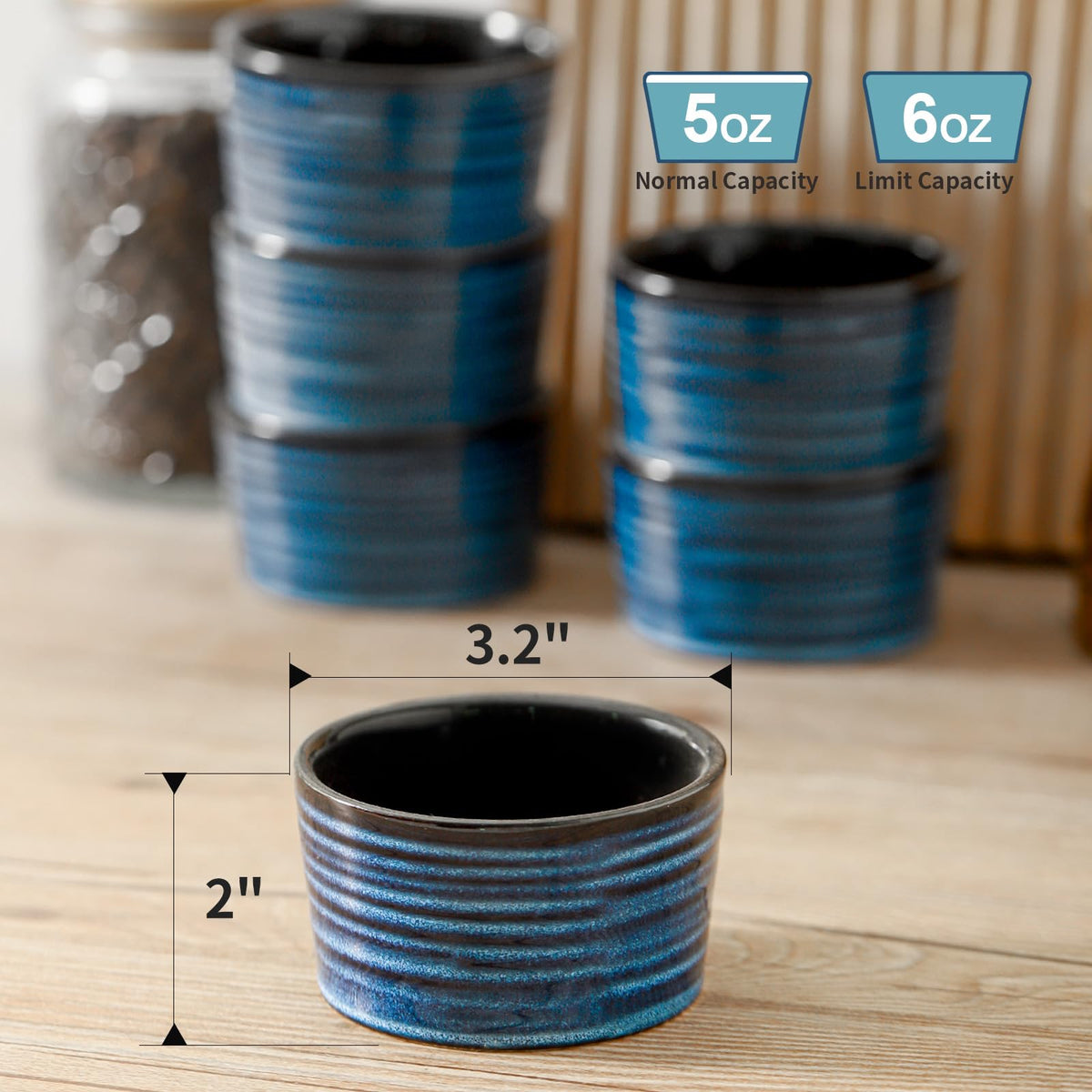 HASENSE stackable ramekins save space and simplify prep