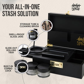 HASHSTASH The OG Storage Box with magnetic lid for quick, secure opening.