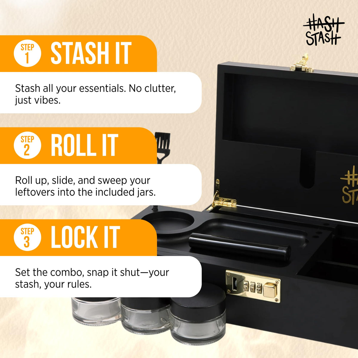 HASHSTASH The OG Storage Box organizing tray keeps items separated and reachable.