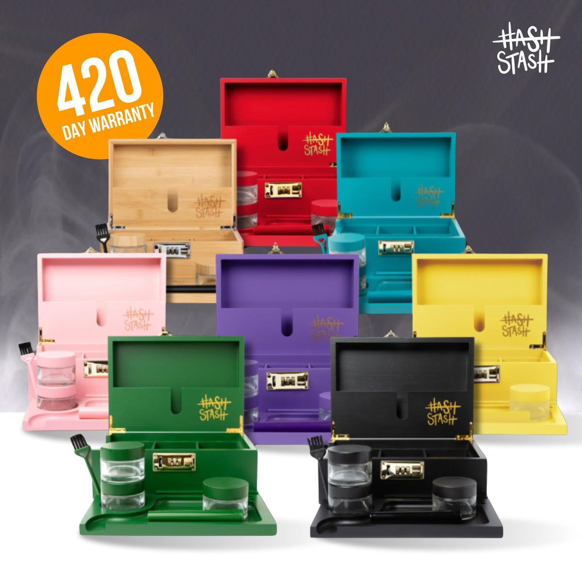 HASHSTASH The OG Storage Box's sliding tray reveals additional space for items.
