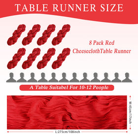 HASJOIN eight-pack folded cheesecloth runners ideal for versatile wedding decor and events