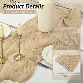 HASJOIN lightweight gauze runner drapes gracefully on tables and arches.