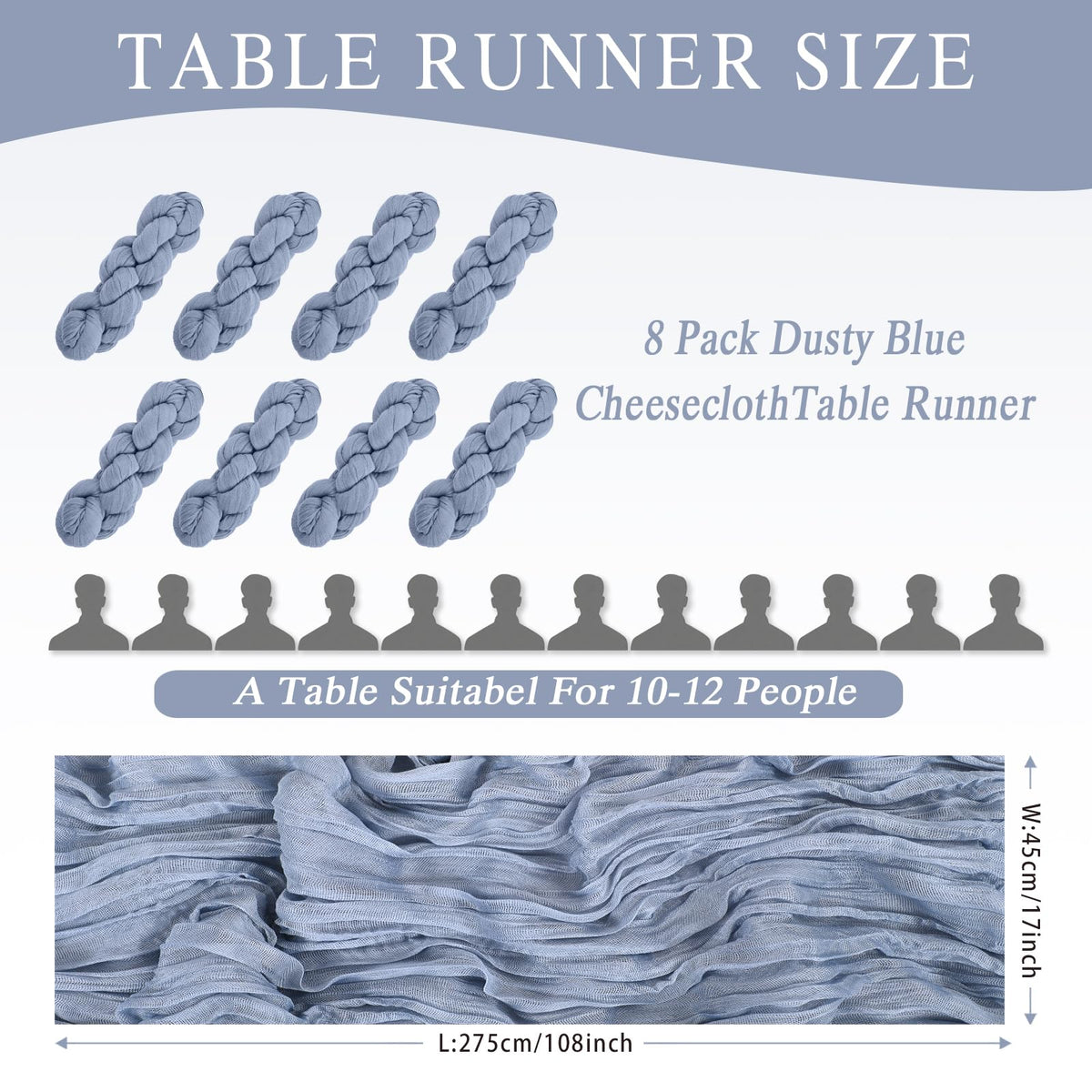 HASJOIN dusty blue gauze drape adds boho charm to events
