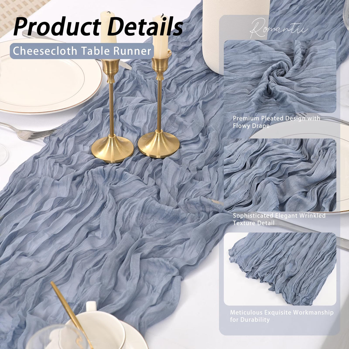 HASJOIN dusty blue cheesecloth decor enhances home dining ambience
