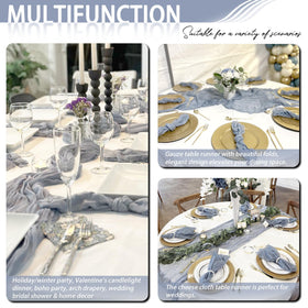 HASJOIN draped cheesecloth runner creates warm party atmosphere