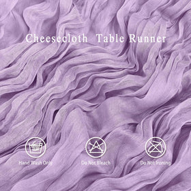 HASJOIN lavender cheesecloth runner draping a wedding arch for a dreamy backdrop