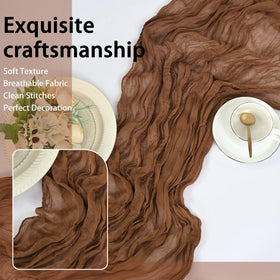 HASJOIN lightweight gauze runner creates elegant, draped table setting