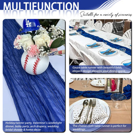 HASJOIN versatile table decor for holidays and parties with royal blue runners