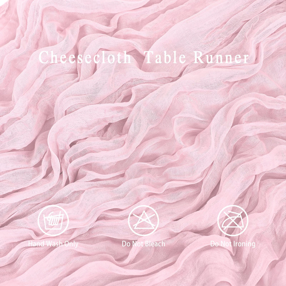 HASJOIN pink cheesecloth table runner used in bridal showers for translucent elegance.