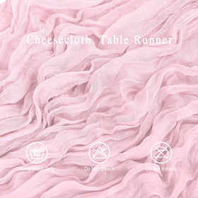 HASJOIN pink cheesecloth table runner used in bridal showers for translucent elegance.