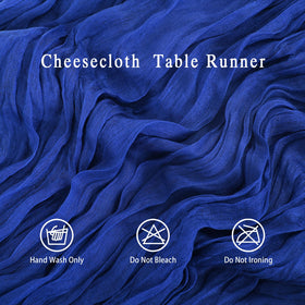 HASJOIN royal blue cheesecloth runner laid on table highlighting soft, reusable fabric