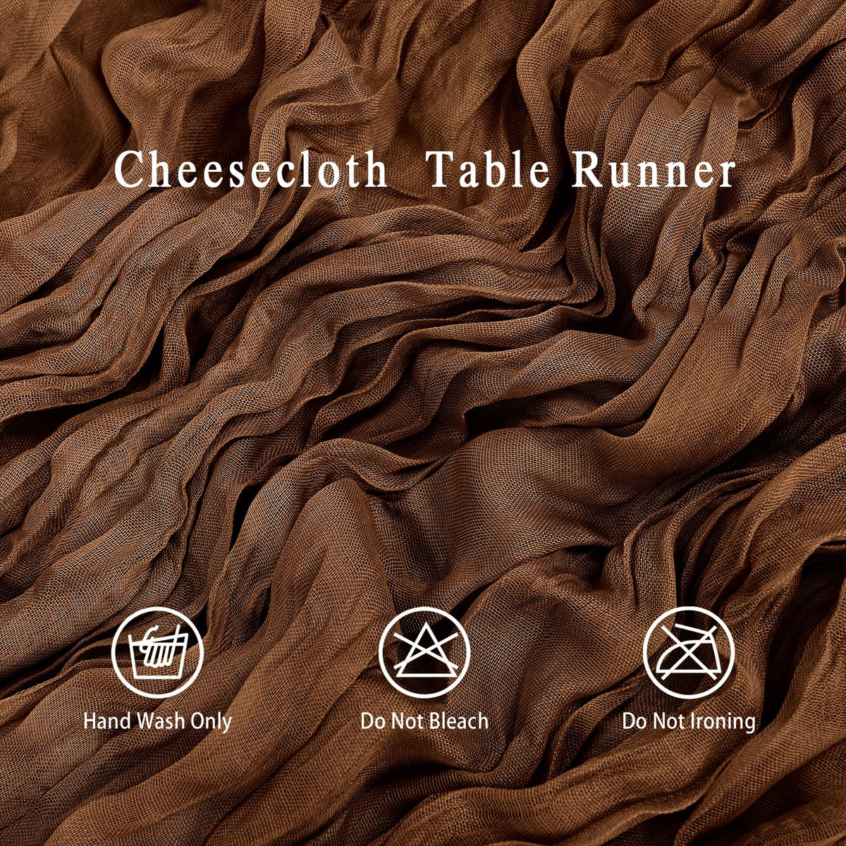 HASJOIN washable and reusable brown cheesecloth runner for easy party cleanup