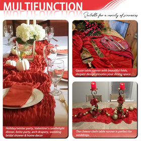 HASJOIN washable and reusable cheesecloth runners for easy cleanup after events