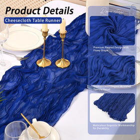 HASJOIN wedding decor featuring translucent cheesecloth runner for romantic tablescape