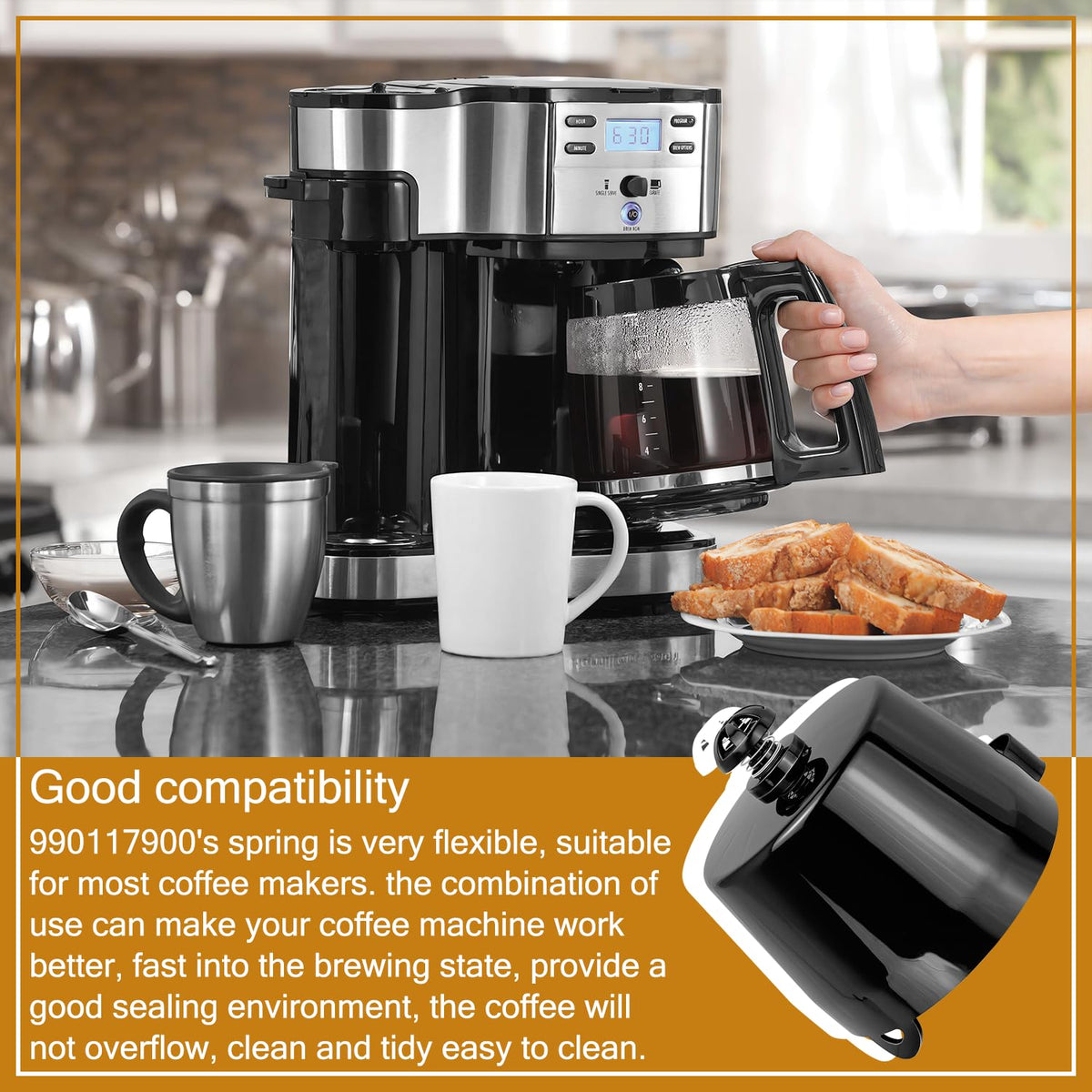 HASMX 49983S replacement brew basket supports neat filtration and easy cleanup