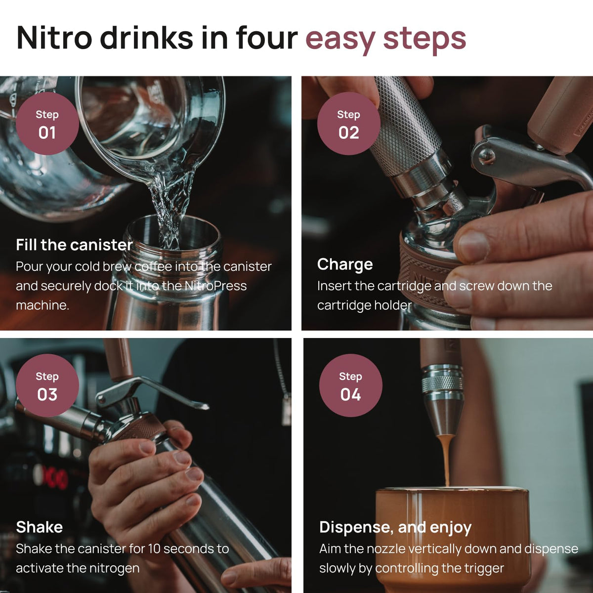 Hatfields London NitroPress cascade elevates home beverages to café-like experiences.