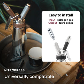 Hatfields London NitroPress nitrogen purity ensures clean flavor and consistent pressure.