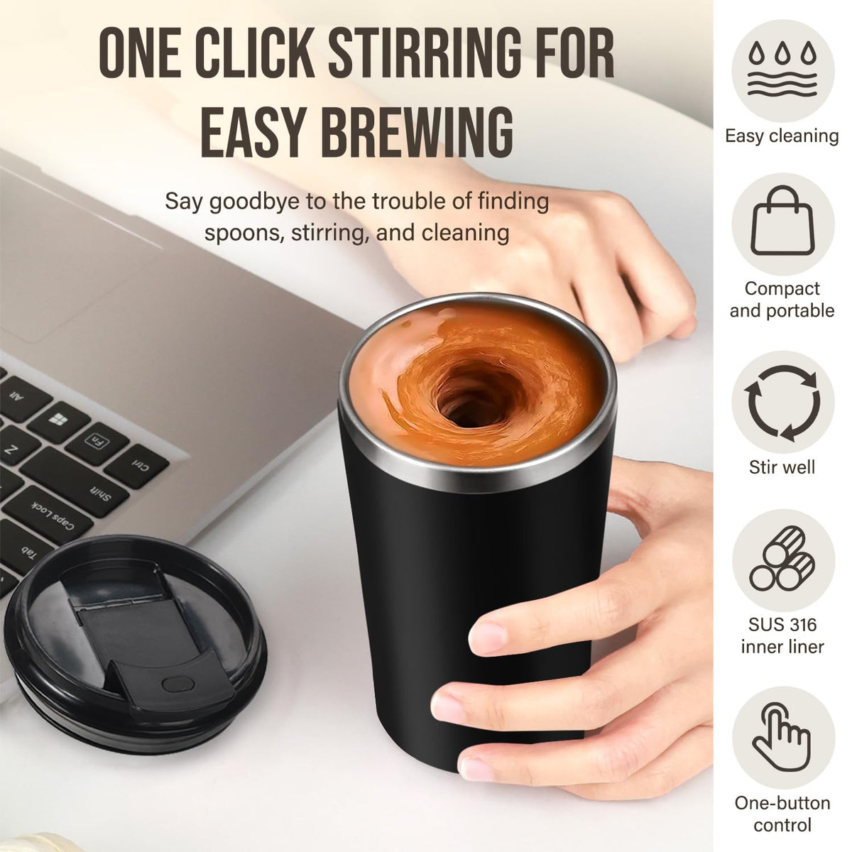 Hatisan 400ml stainless steel mug supports smooth hot beverages