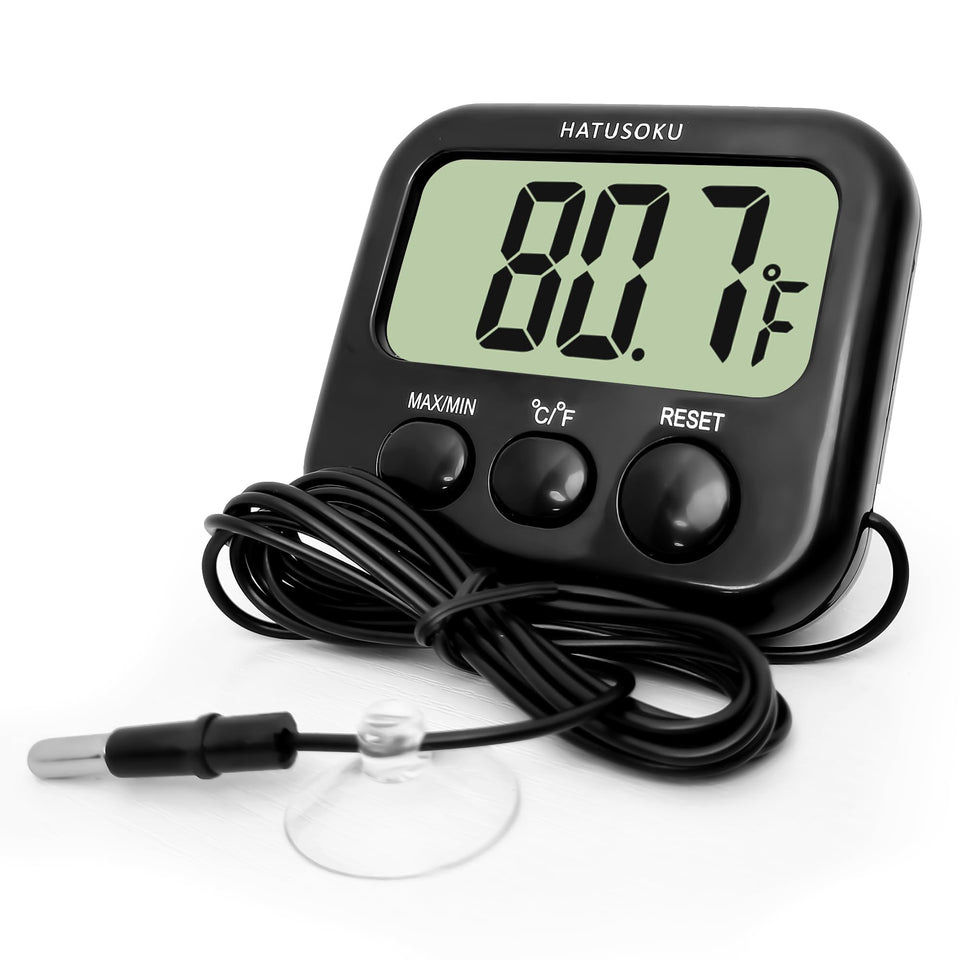 HATUSOKU digital thermometer with external sensor for flexible remote monitoring