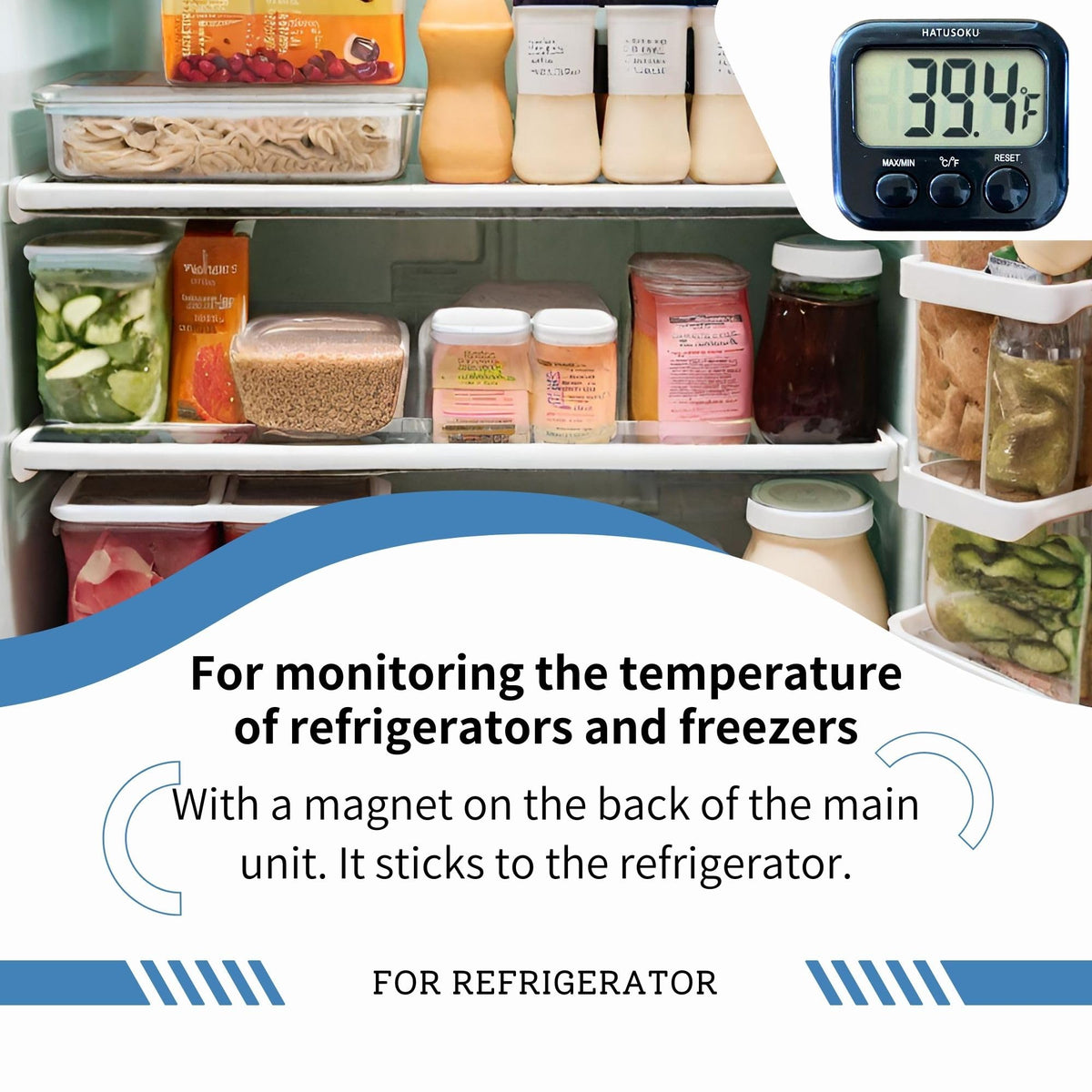 HATUSOKU thermometer magnet back for easy fridge placement