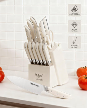 Haugo German stainless steel blades retain sharpness for precise slicing.