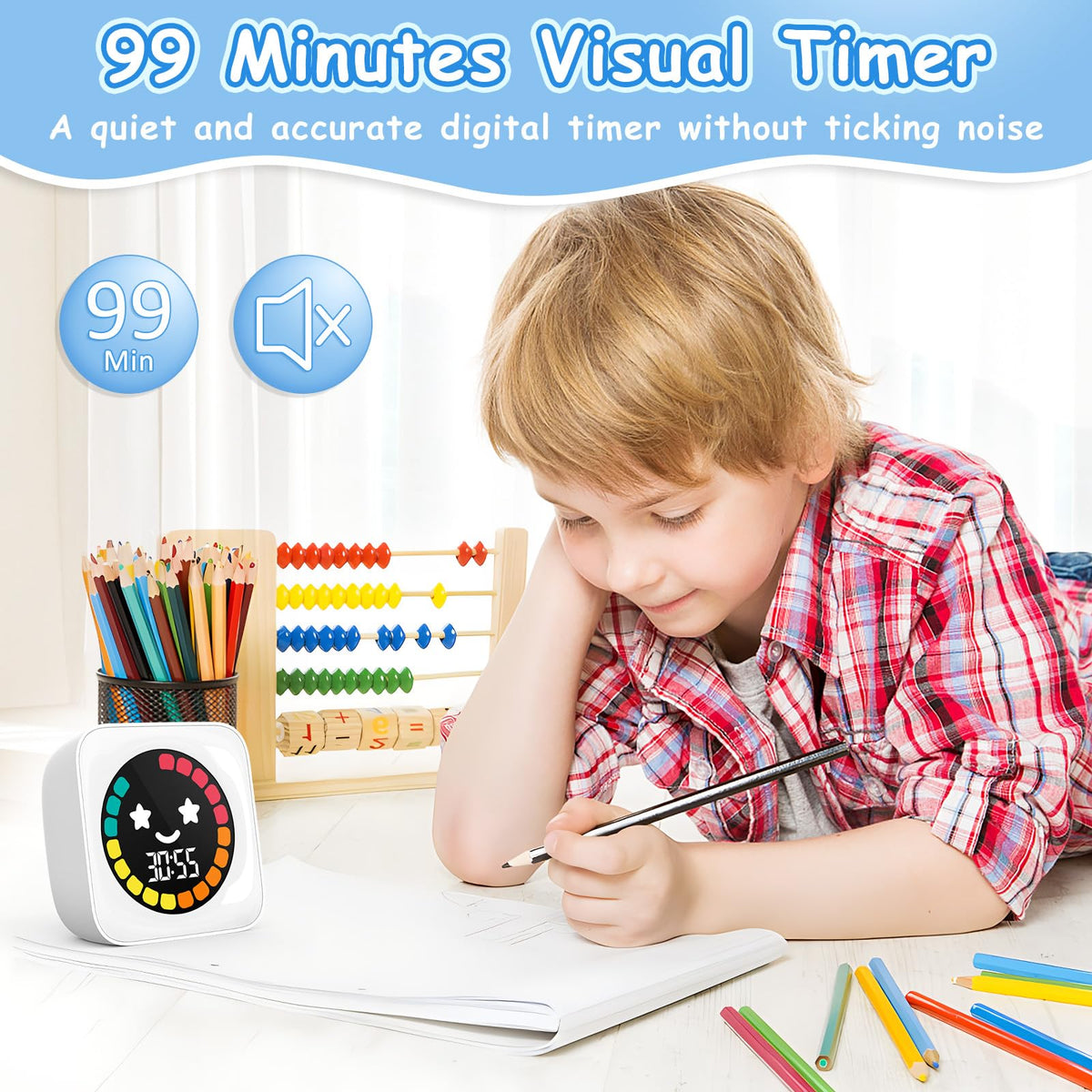 HAUKINIX Visual Timer digital display offers precise timing and silent operation.