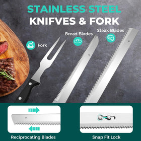 Haushof cordless electric knife fish blade slicing tender fillets.