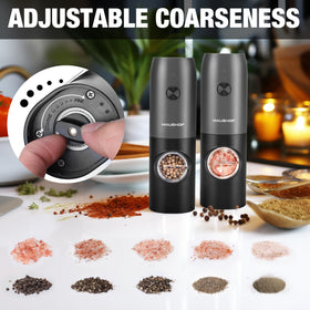 HAUSHOF rechargeable battery powered grinders for cordless operation.
