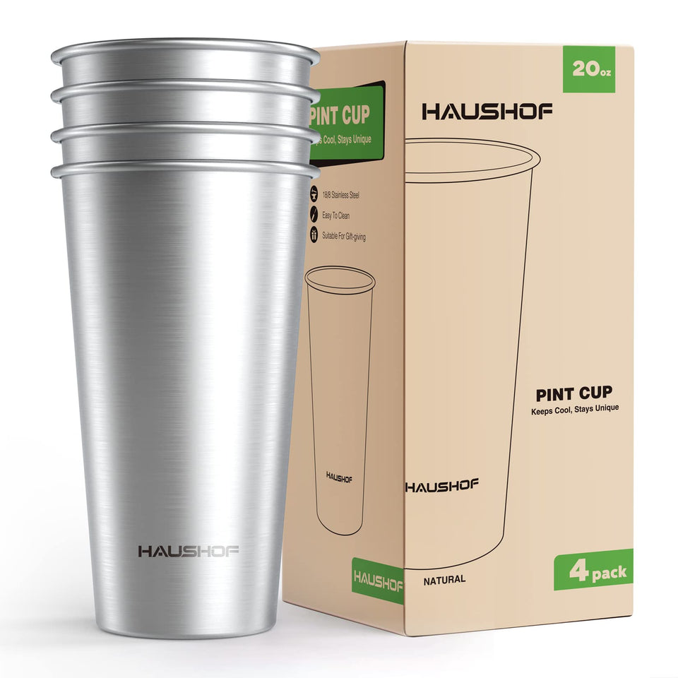 HAUSHOF pint cup 20oz stacked to save kitchen space.