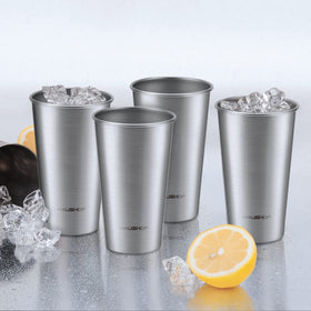 HAUSHOF unbreakable stainless steel pint cups designed for longevity.