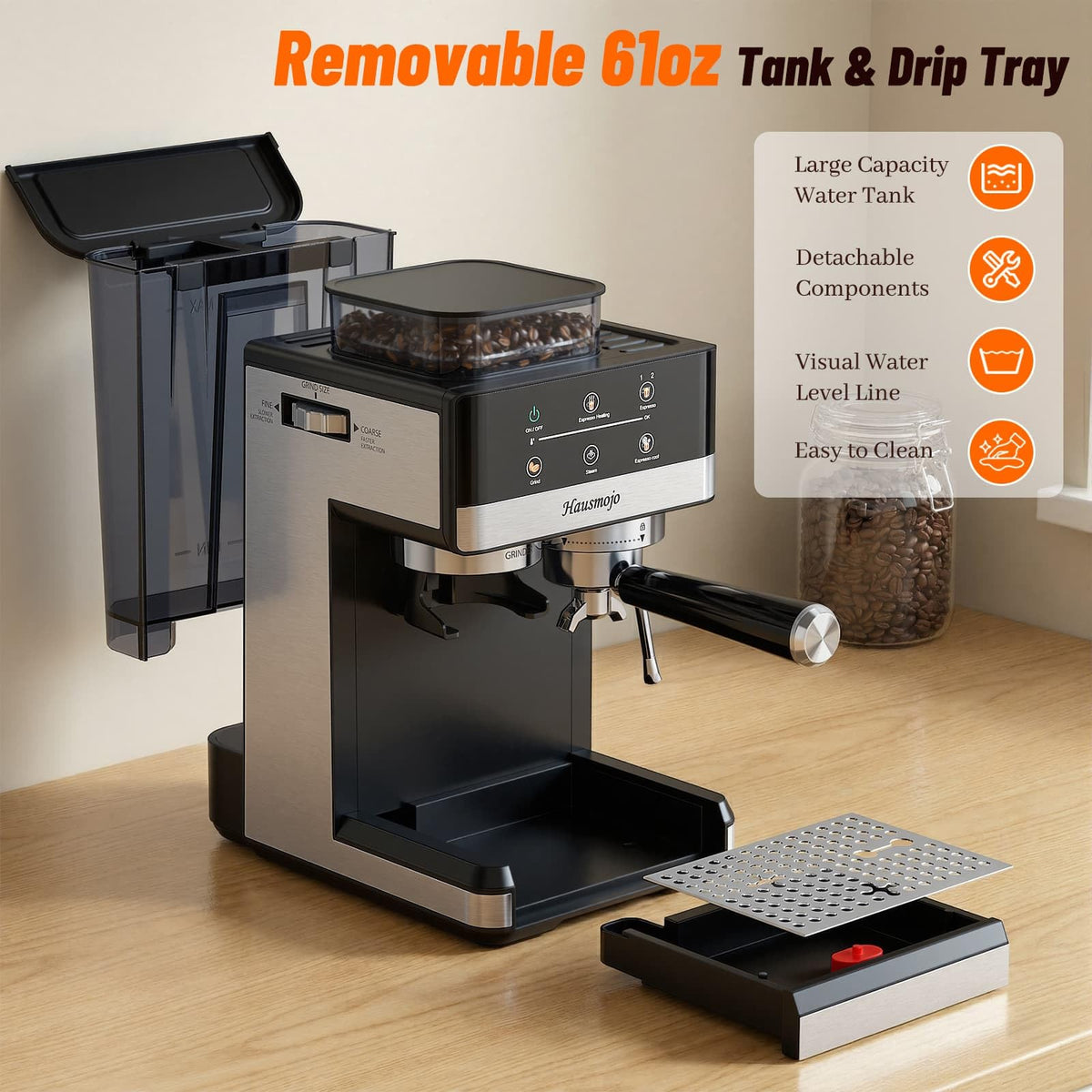Easy-clean components simplify daily maintenance