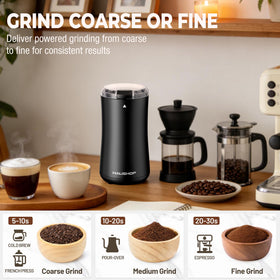 HAUSHOF Coffee Grinder quiet operation suitable for mornings.