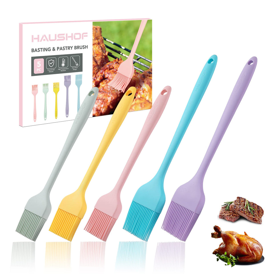 HAUSHOF large purple silicone basting brush for even sauce application on meats