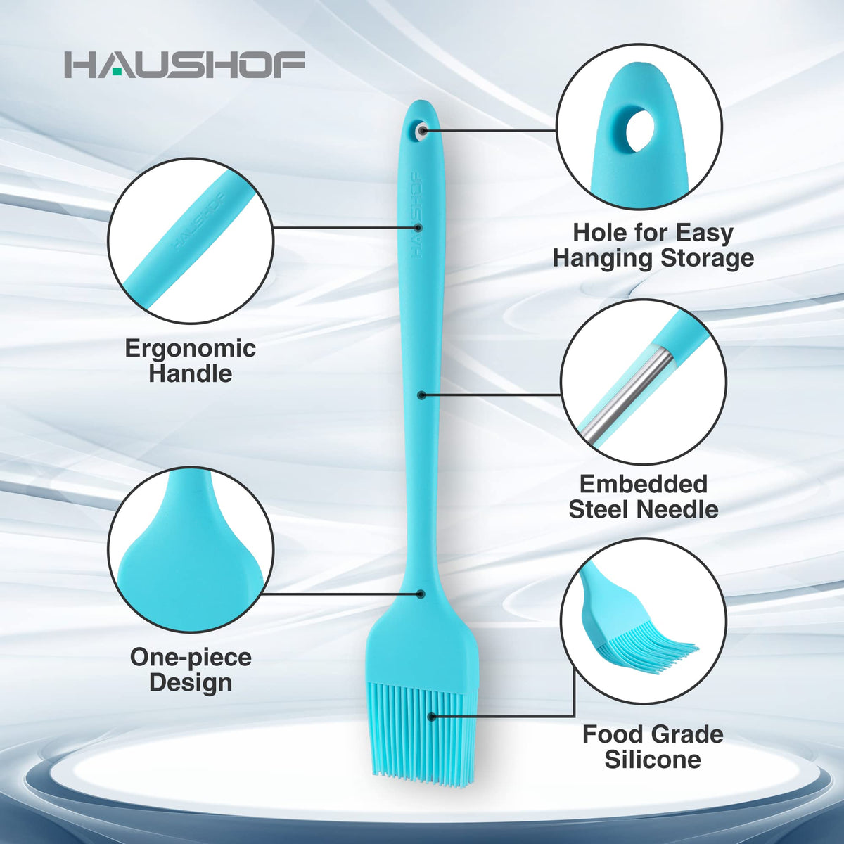 HAUSHOF small pink silicone basting brush ideal for pastries