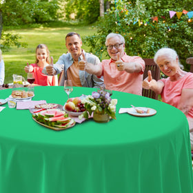 Hauwellter teal green round tablecloth with tropical vibe for versatile use