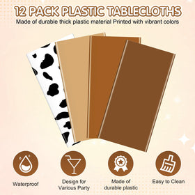Hauwellter brown rustic tablecloth adds color to baby showers