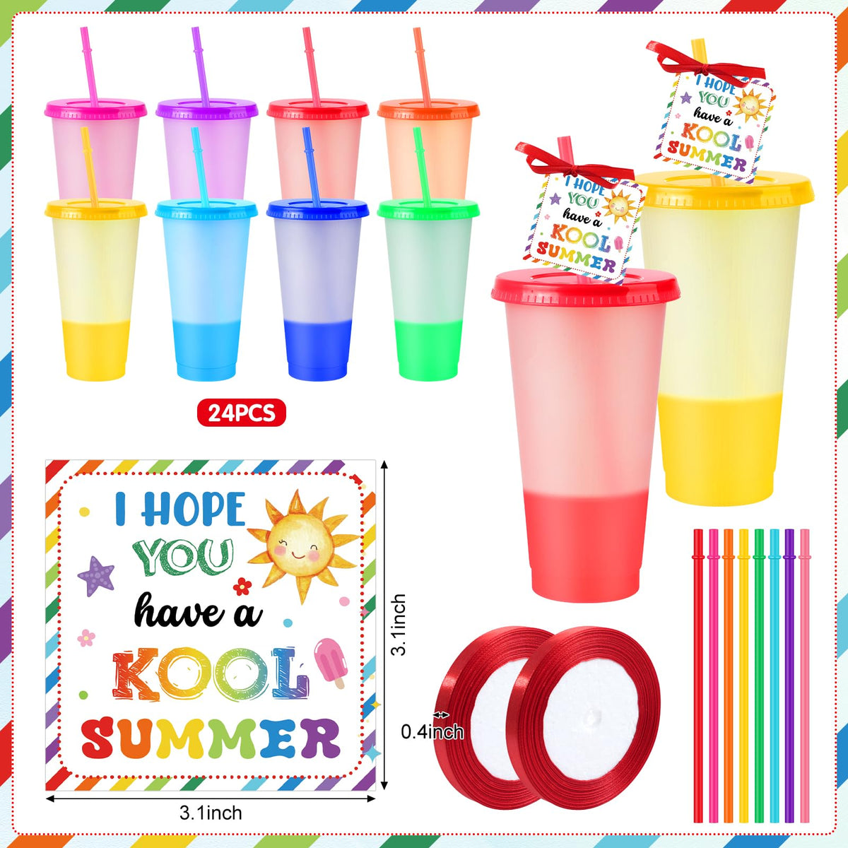 Hauwellter color-changing tumblers with lids and straws ideal for cold drinks.