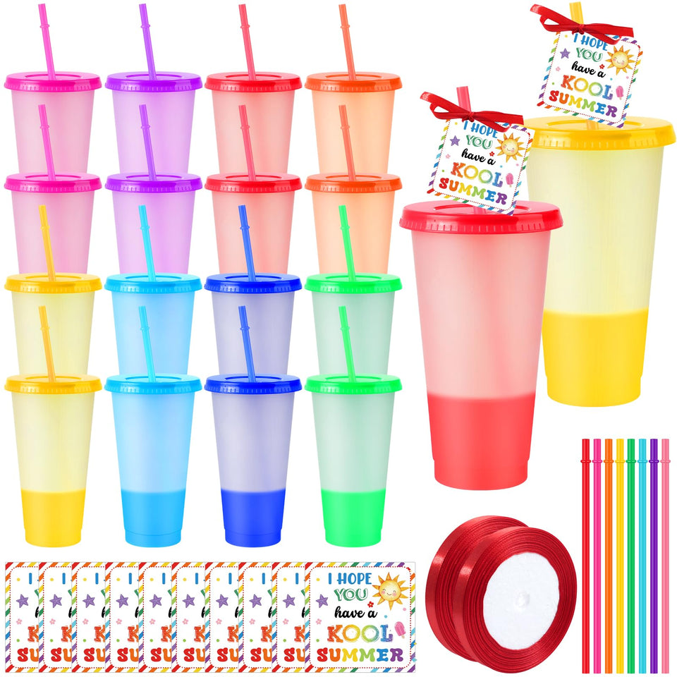 Hauwellter end-of-year gift set with 24 color-changing tumblers for classroom gifts.
