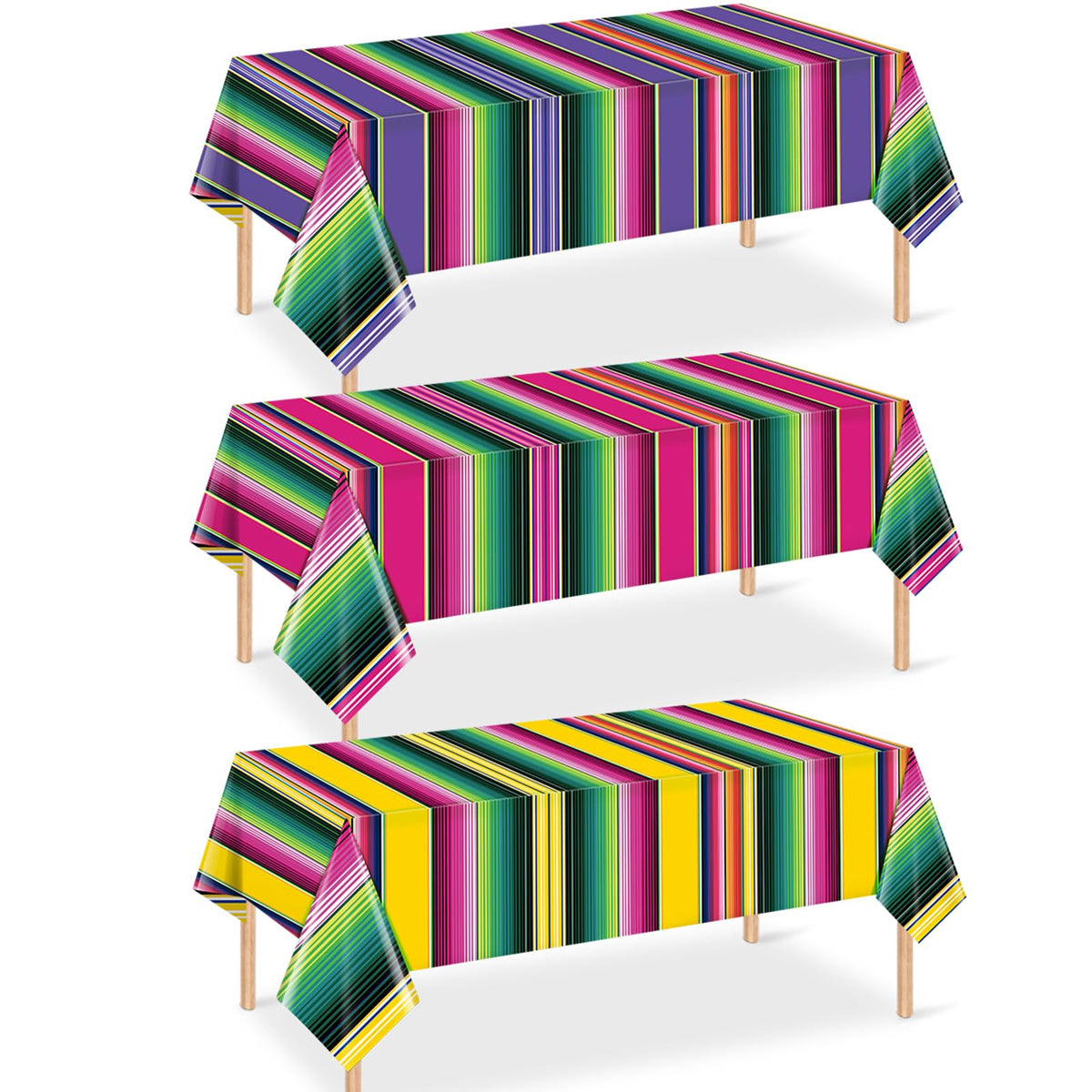 Hauwellter Mexican Fiesta striped tablecloth in bold colors for festive gatherings